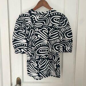 Nooworks Ripple Puff Sleeve Top Size L